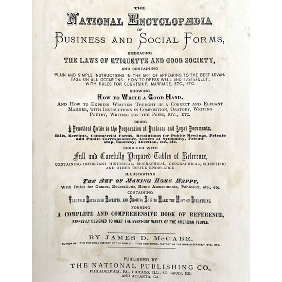 1879 National Encyclopedia Of Business And Social Forms Victorian 1st Ed HBS - Picture 3 of 16
